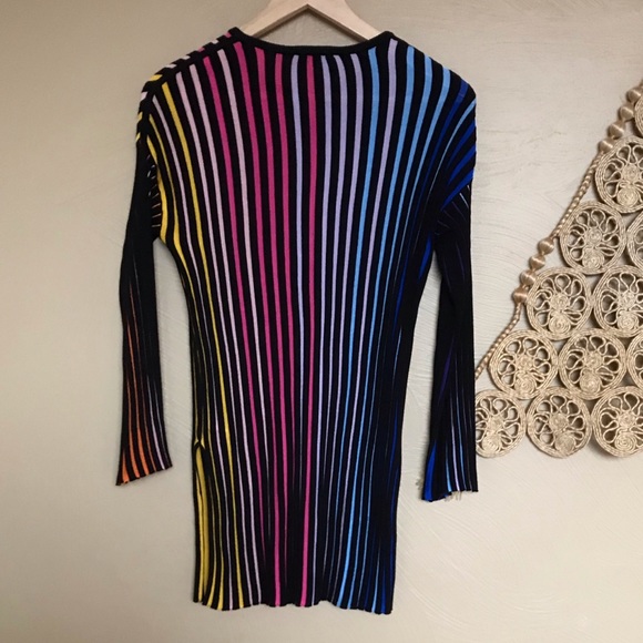 Kenzo Rainbow Striped Tunic Sweater Xs 